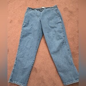 1X Petite Denim & Co Flat Front Pull on Pants w/Pockets